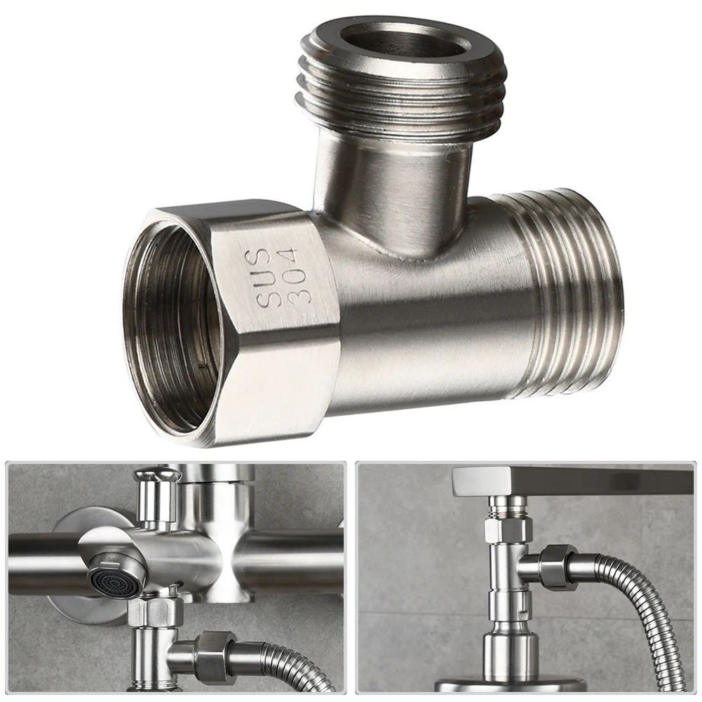 1pcs Switch Faucet T Adapter Stainless Steel G1/2