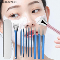 1/9Pcs Professional Acne Needle Tweezers Ultra-fine Pimples Blackhead Remover Clip Facial Pore Cleaning Care Tool