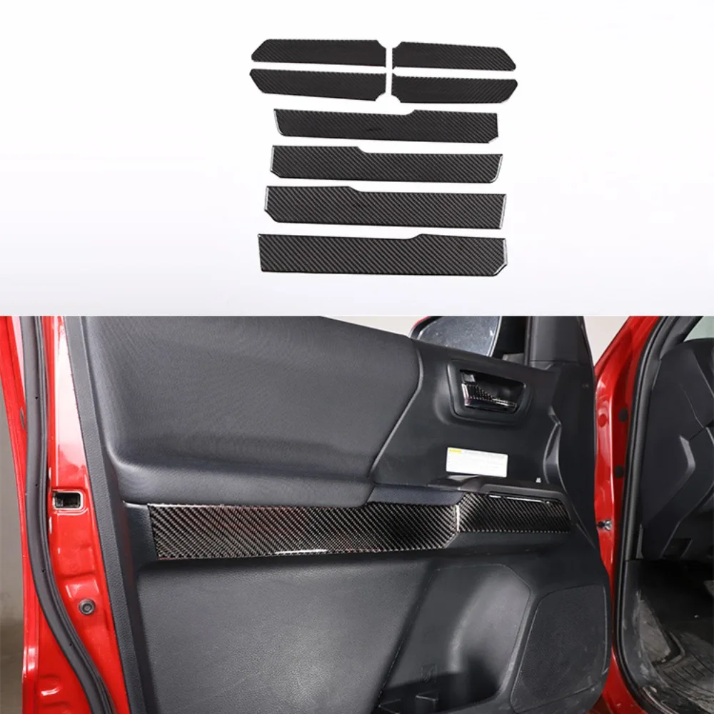 

Real Carbon Fiber Car Inner Door Panel Decoration Panel Sticker For Toyota Tacoma 2015-2020 Car Accessories