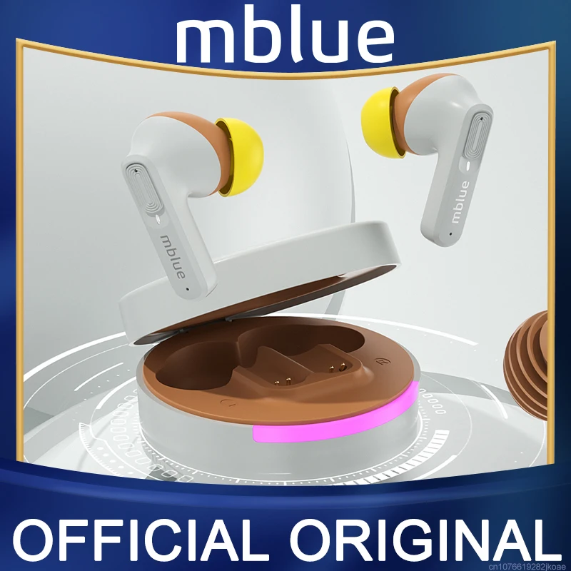 Original mblue AR03 Pro Earphone Wireless Bluetooth 5.3 HD Mic Call Headphone ANC Noise Cancellation Headset 400mAh Long Standby