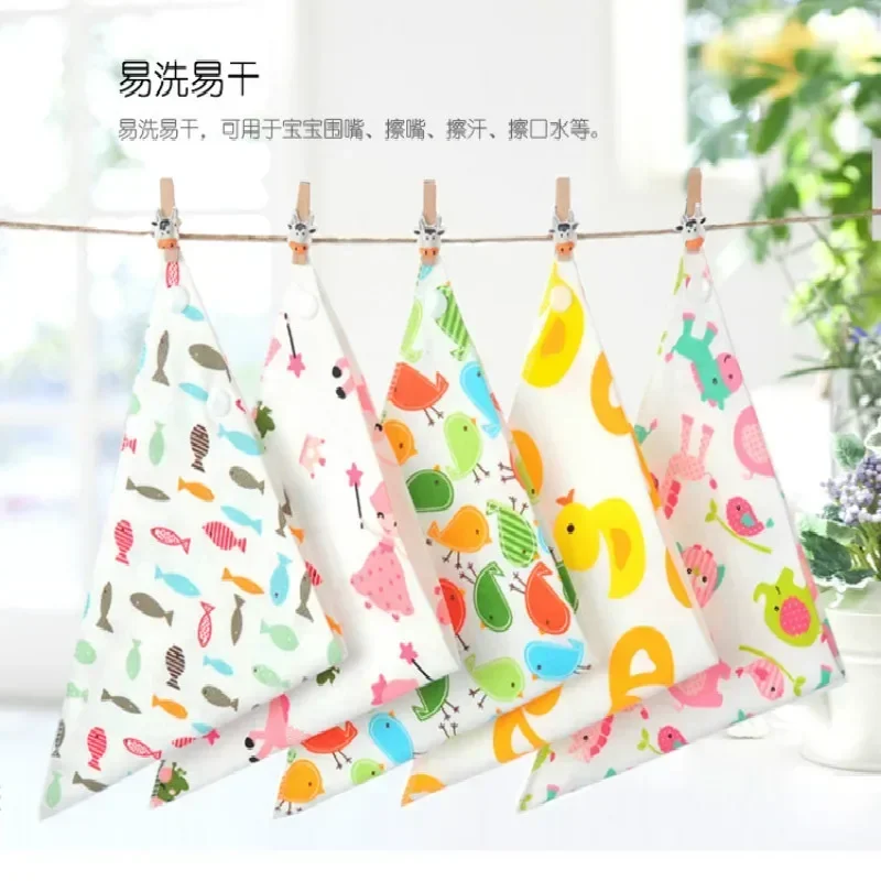 10pc/Lot Baby Bibs 100% Cotton Triangle Head Scarf Boy Kerchief Girl Babador Bandana Dribble Bib