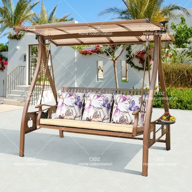 Garden Outdoor Swing Hanging Chair Wrought Iron Balcony Cradle Hammock Double Adult Rocking Chair for Patio Yard