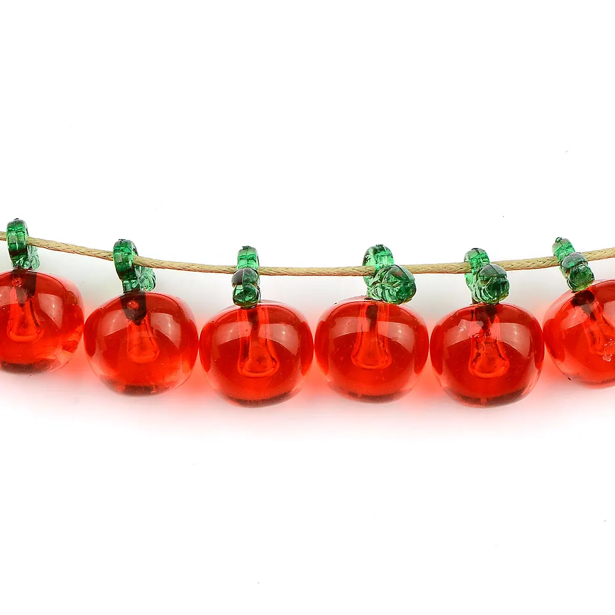 20pcs 1.4cm Christmas Eve Red Apple Shape Transparent Acrylic Beads DIY Earring Bracelet Phone Chain Accessories Supplies