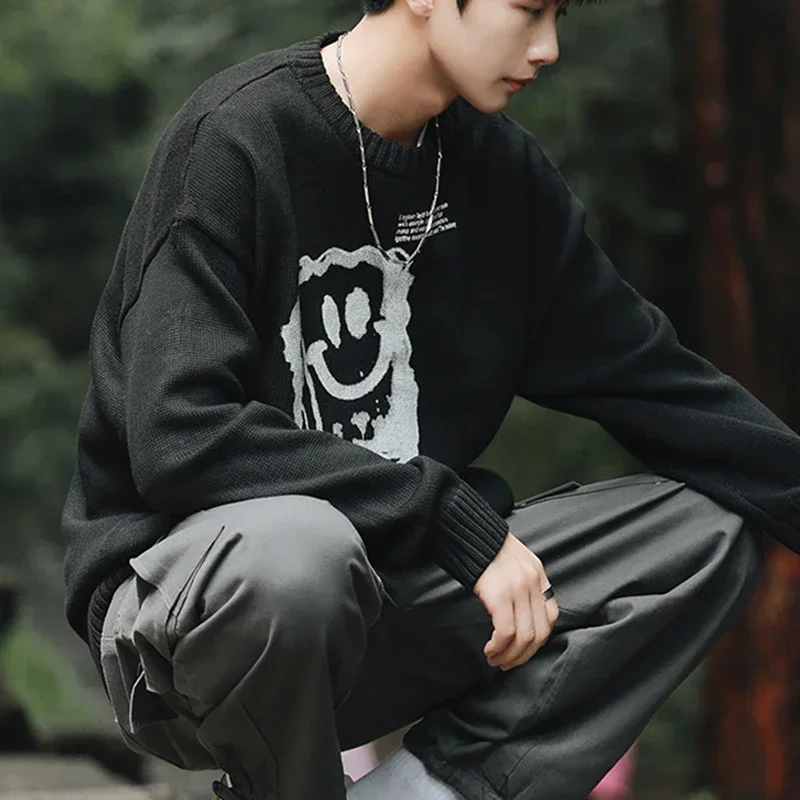 

Fashion O-Neck Loose All-match Embroidery Sweater Men Women Clothing 2024 Autumn Winter New Korean Pullovers Casual Tops