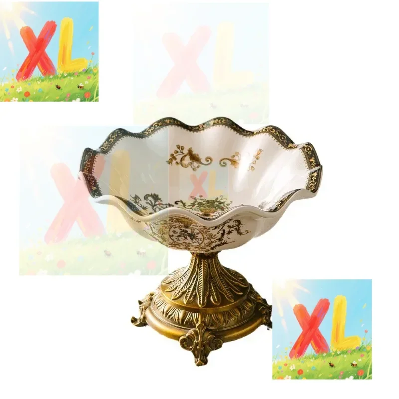 

American retro ceramic fruit plate villa living room home European dried fruit plate creative home ornament