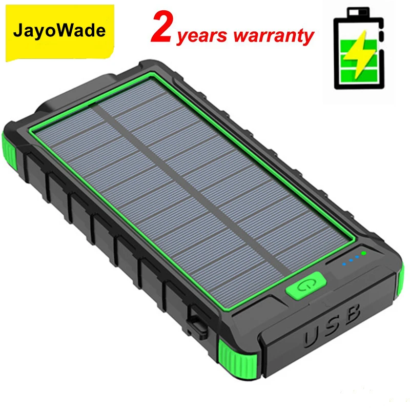 

20000 мАч Солнечная батарея Водонепроницаемое портативное зарядное устройство Внешняя батарея Быстрая зарядка Powerbank для IPhone Xiaomi Samsung Huawei