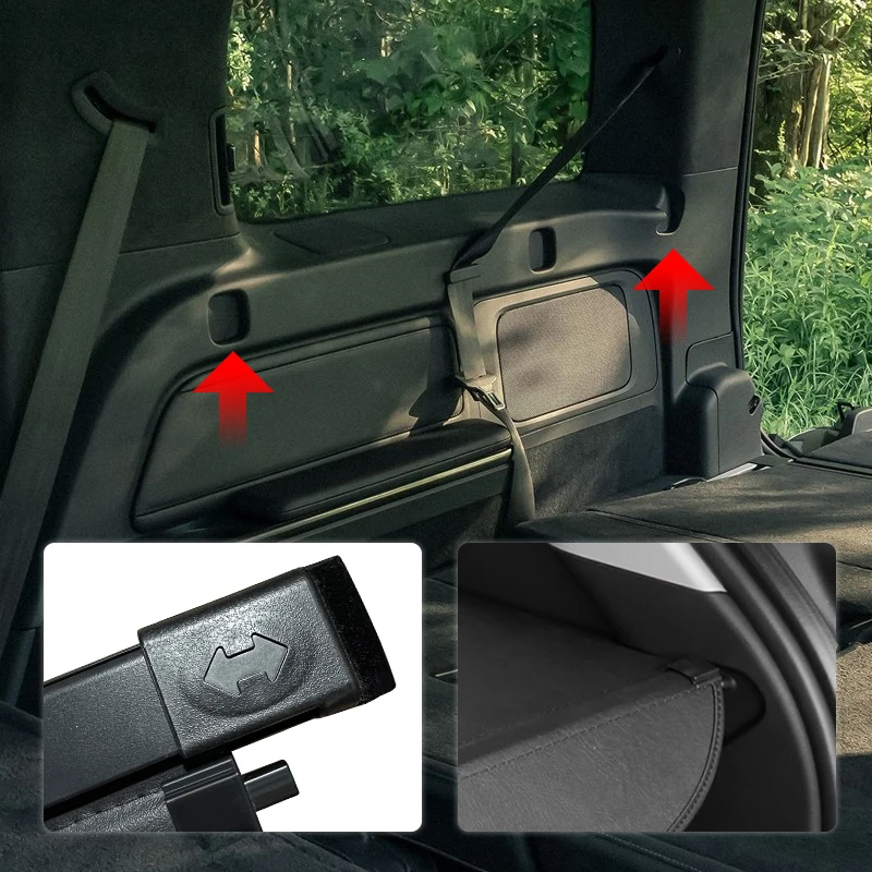 

For Rivian R1S Retractable Trunk Cargo Cover Parcel Rack Anti-Peeping Shield Privacy Auto Interior Accessories