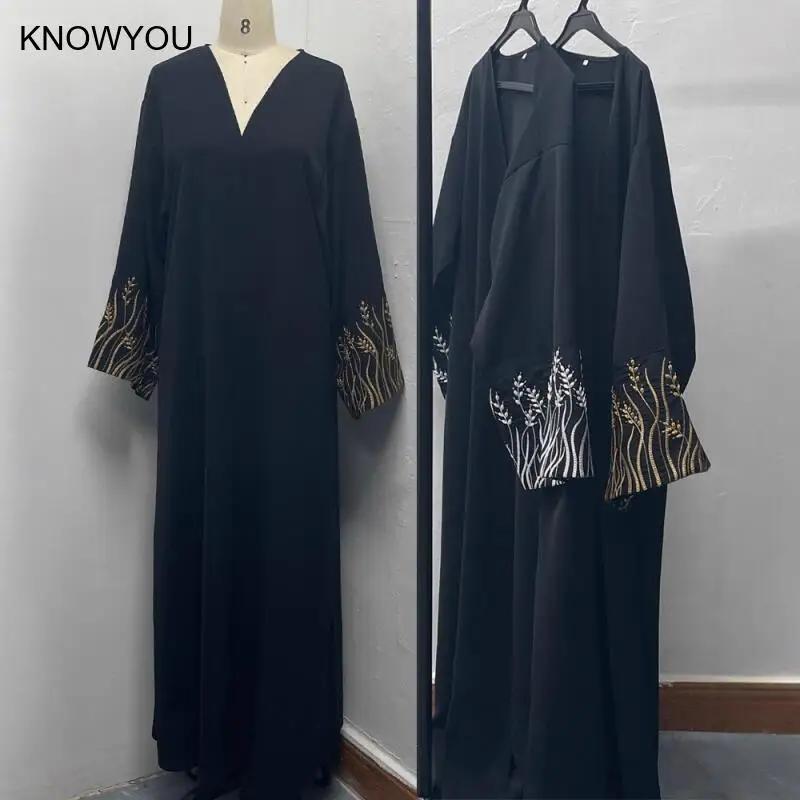 

Ид мусульманские женщины Абая вышивка скромные платья Джалабия длинный халат кафтан Рамадан Марокко Дубай Абая ислам Vestidos Largos