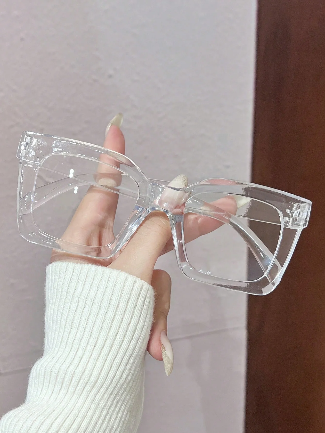1/2 Stück Damen-Brille mit quadratischem Rahmen, Schildpattfarbe, transparente Linse, einfacher klassischer Stil, geeignet für tägliche Reisen – Detail 3