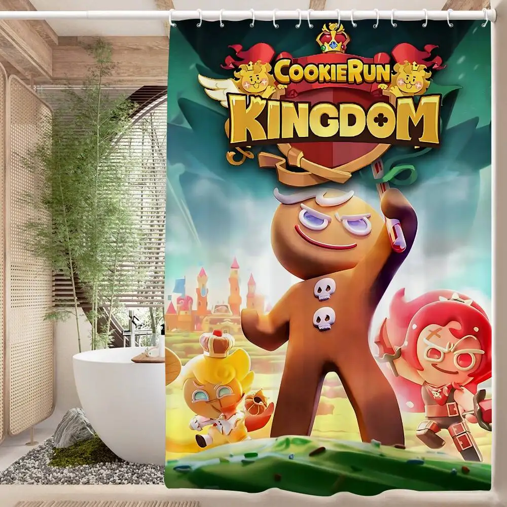 

Белая занавеска для душа Game Cartoon C-cookie R-run K-kingdom, декоративная занавеска для душа для ванной комнаты, водонепроницаемая занавеска для душа