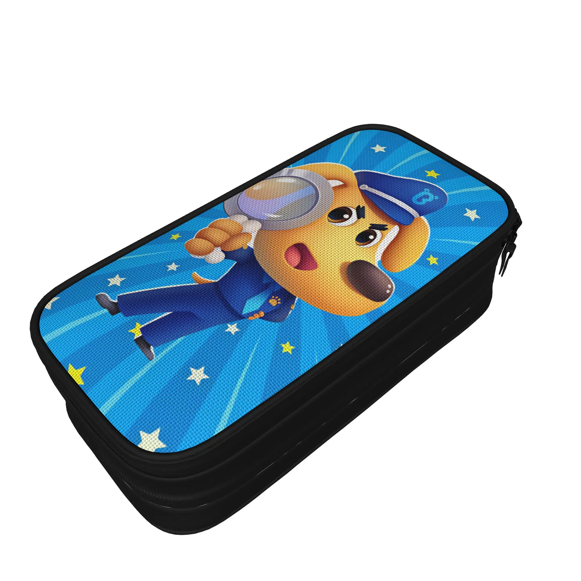 Sheriff Labrador  Pencil Case  Portable Pencil Pouch Boy Girl Canvas Cool School Pencil Cases Printed Stationery