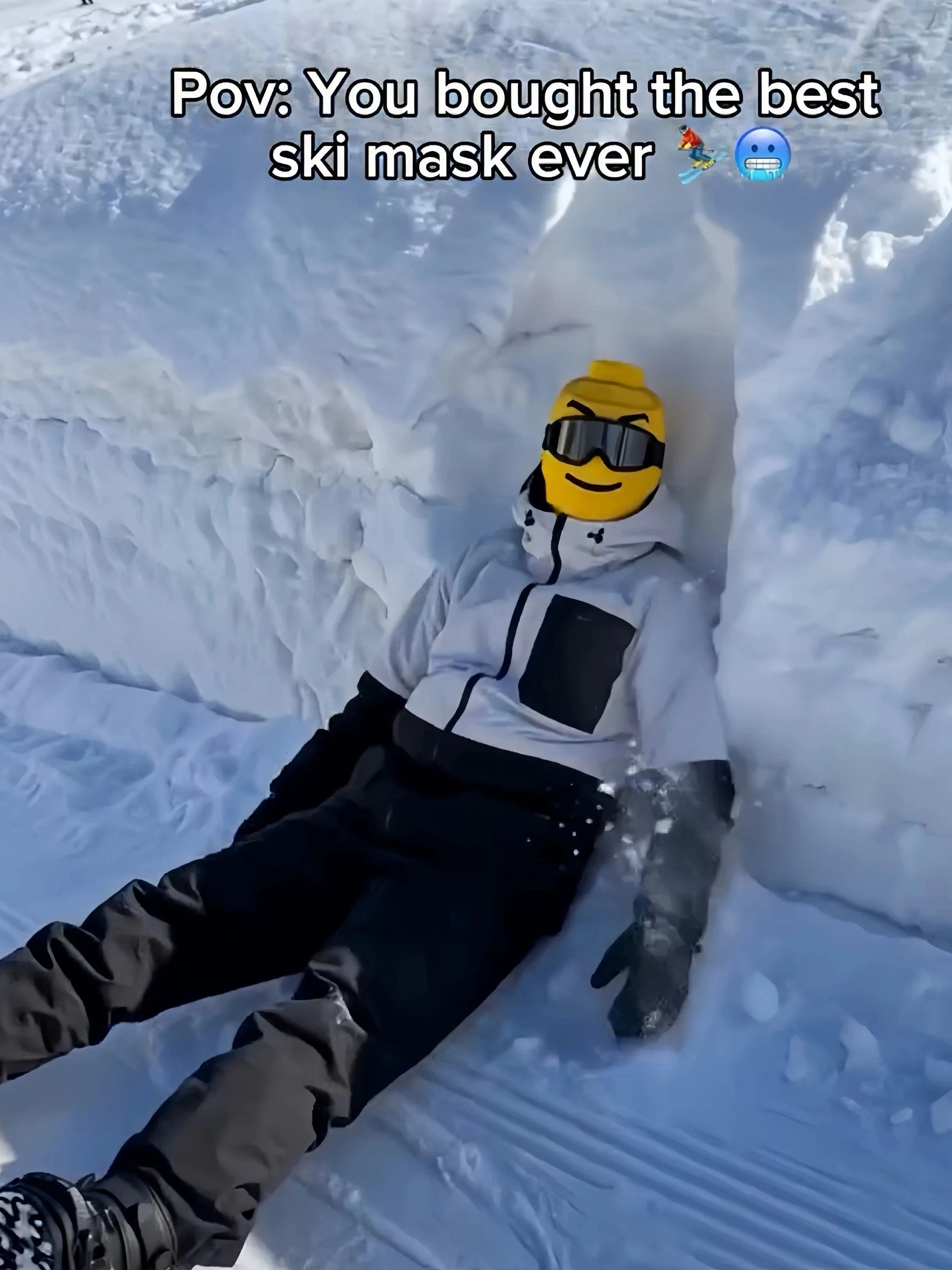 Outdoor Simulation Yellow Man Print Skiing Face Mask Cycling Face Protection Windproof Head Cover Funny Block Person
