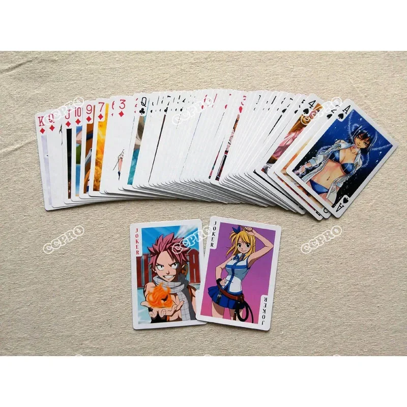 Anime Fairy Tail Natsu and Lucy Poker Cards/Desk Cards/Bridge Cards for Cosplay Accessories or Collection