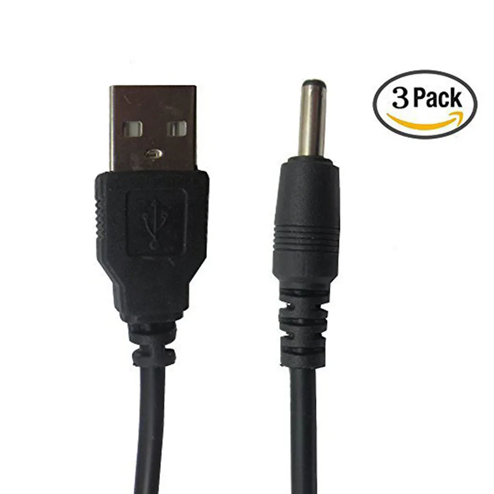 

3 Pcs Charging Cable USB to Dc Data Charge Audio Jack Converter Black Plug 3.5mm