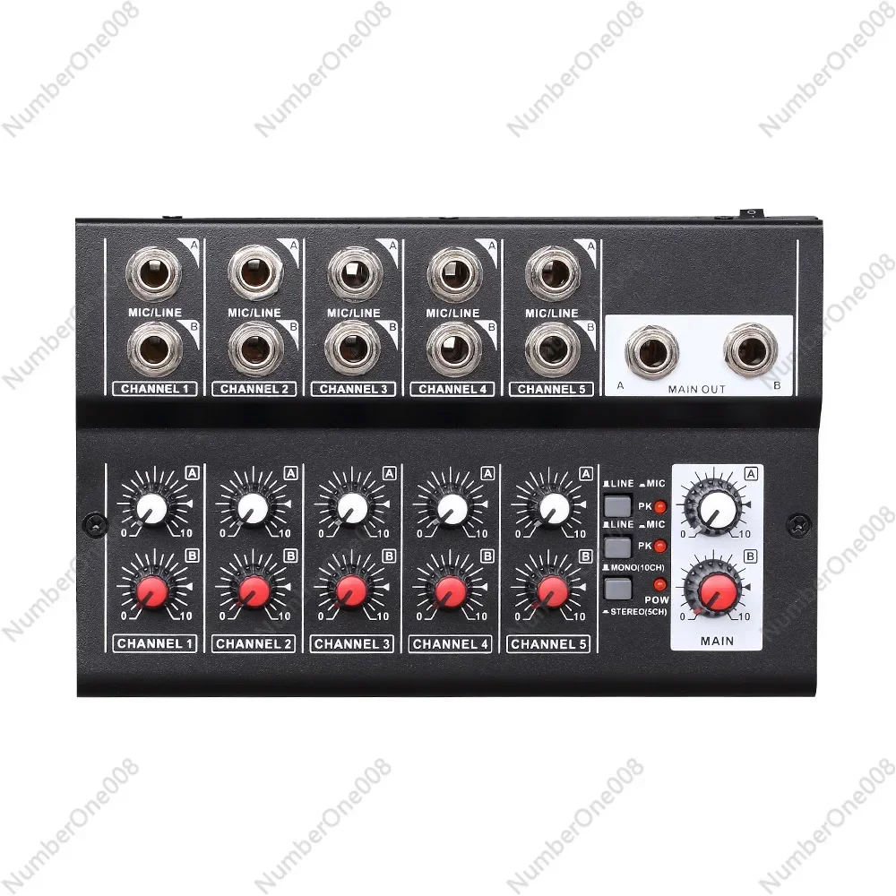 10-Channel Audio Mixer, Multifunctional Reverb Mixer Small Musical Instrument Microphone
