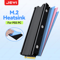 M.2 2280 SSD Heatsink Support PS5 PC, JEYI NVME NGFF 2280 SSD Double-Sided Heat Sink Cooling with Thermal Silicone Pads Cooler