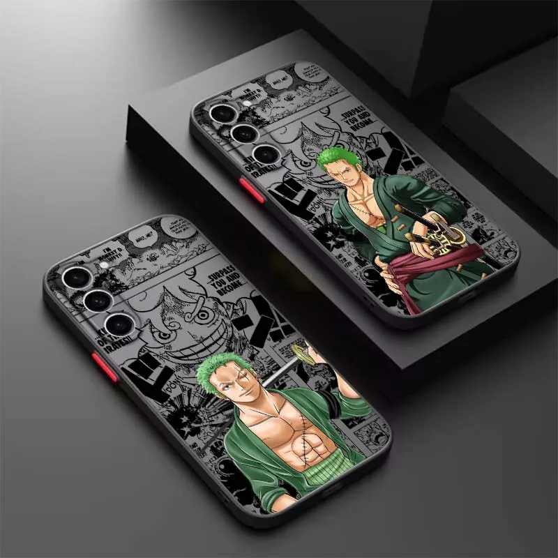 

Comics One Piece Luffy Zoro For Samsung A73 A72 A71 A55 A54 A53 A52 A51 A35 A25 A15 A14 5G Frosted Translucent Phone Case