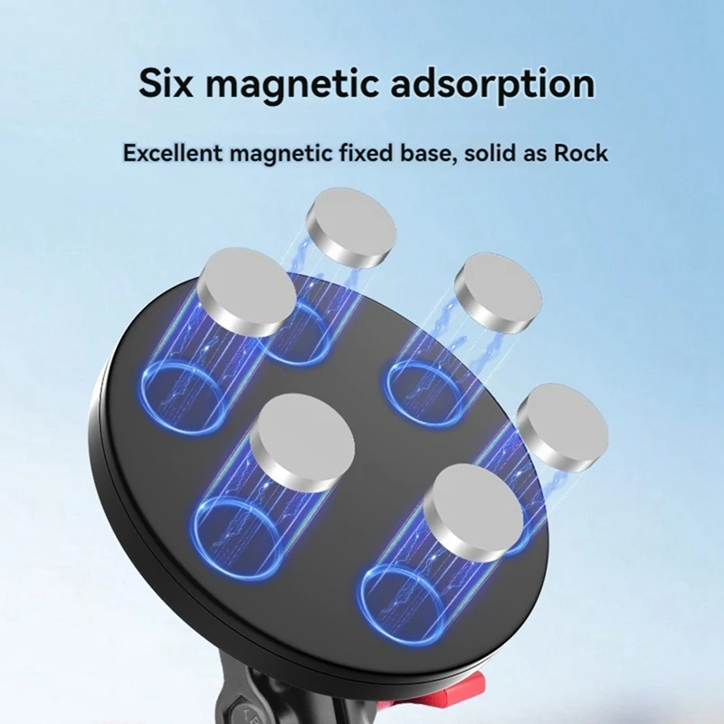 Magnet Camera Mount For DJI Action 5 Pro With Rotation Dual Ball Head Arm Magnetic Stand For Car Magnetic Bracket