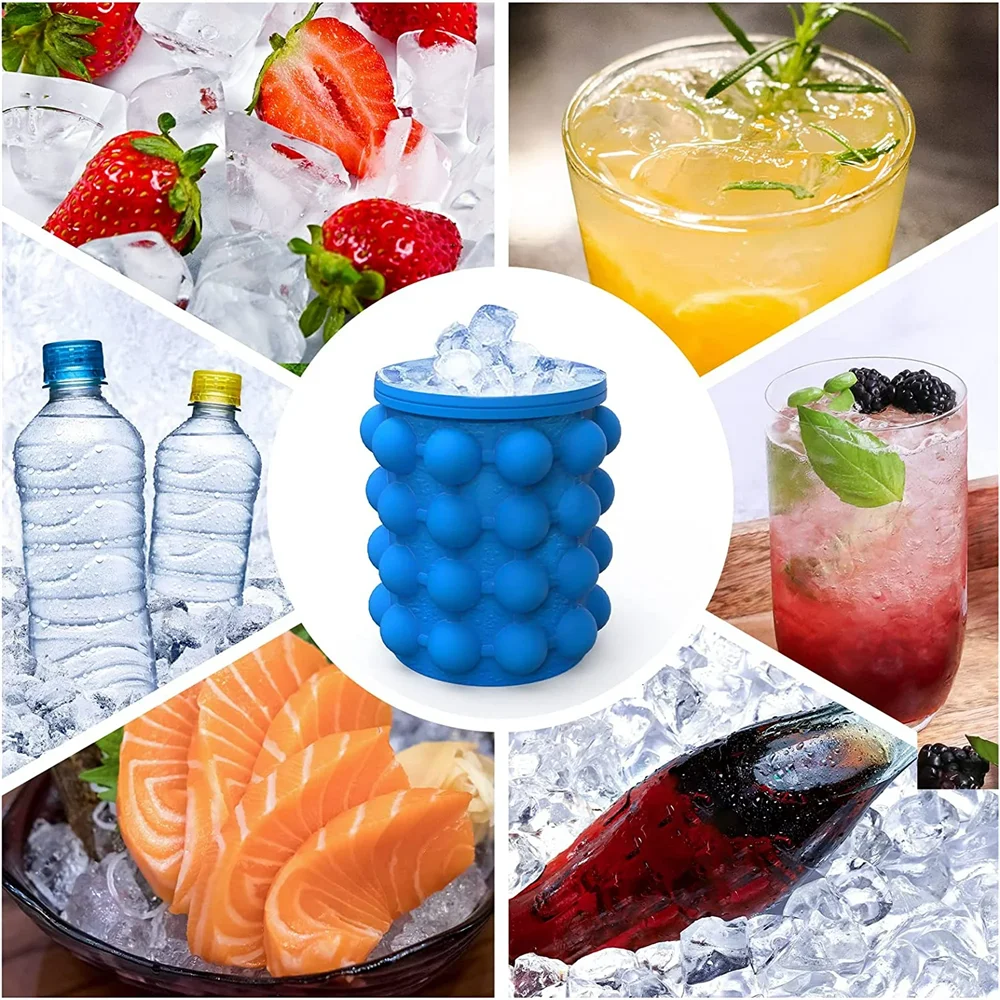 1pc Silicone Ice Cube Tray Quick Freeze Ice Bucket,Round Ice Maker for Chilled Beverages,Easy to Freeze,Durable & Easy to Clean image 5
