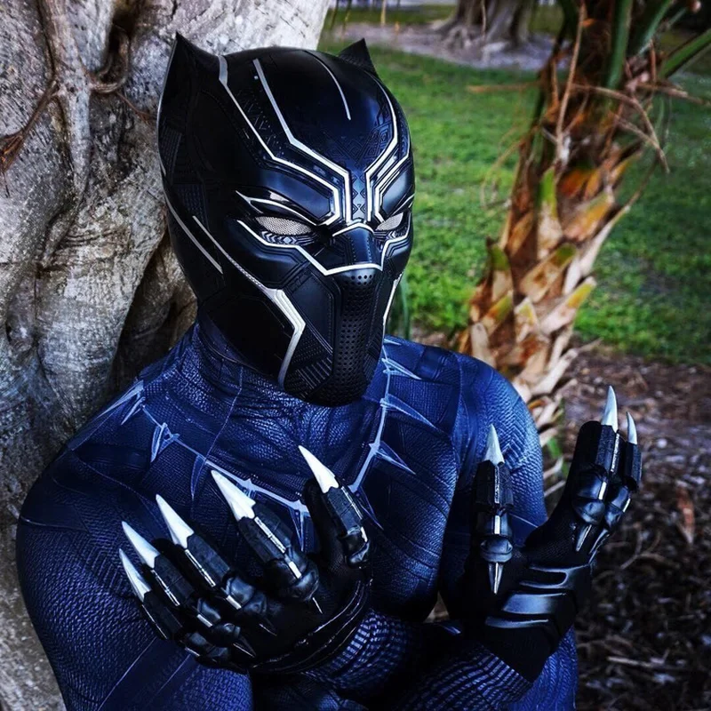 New Marvel Black Panther Cosplay Mask Helmet Head Cover Wearable Mask Cos Bluetooth Speaker Base Figure Model Birthday Gift Toys