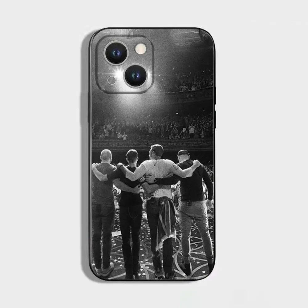 Moon Music Coldplay Band Phone Case For iPhone 16,15,14,13,12,11 Plus,Pro Max,XS,X,XR,SE,Mini,8,7,Soft Silicone Black Cover