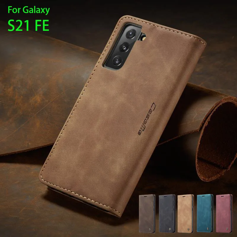 

Case Cover For Samsung Galaxy S21 FE Leather Wallet Flip Magnetic Attraction Back Phone Case For Samsung S 21 FE