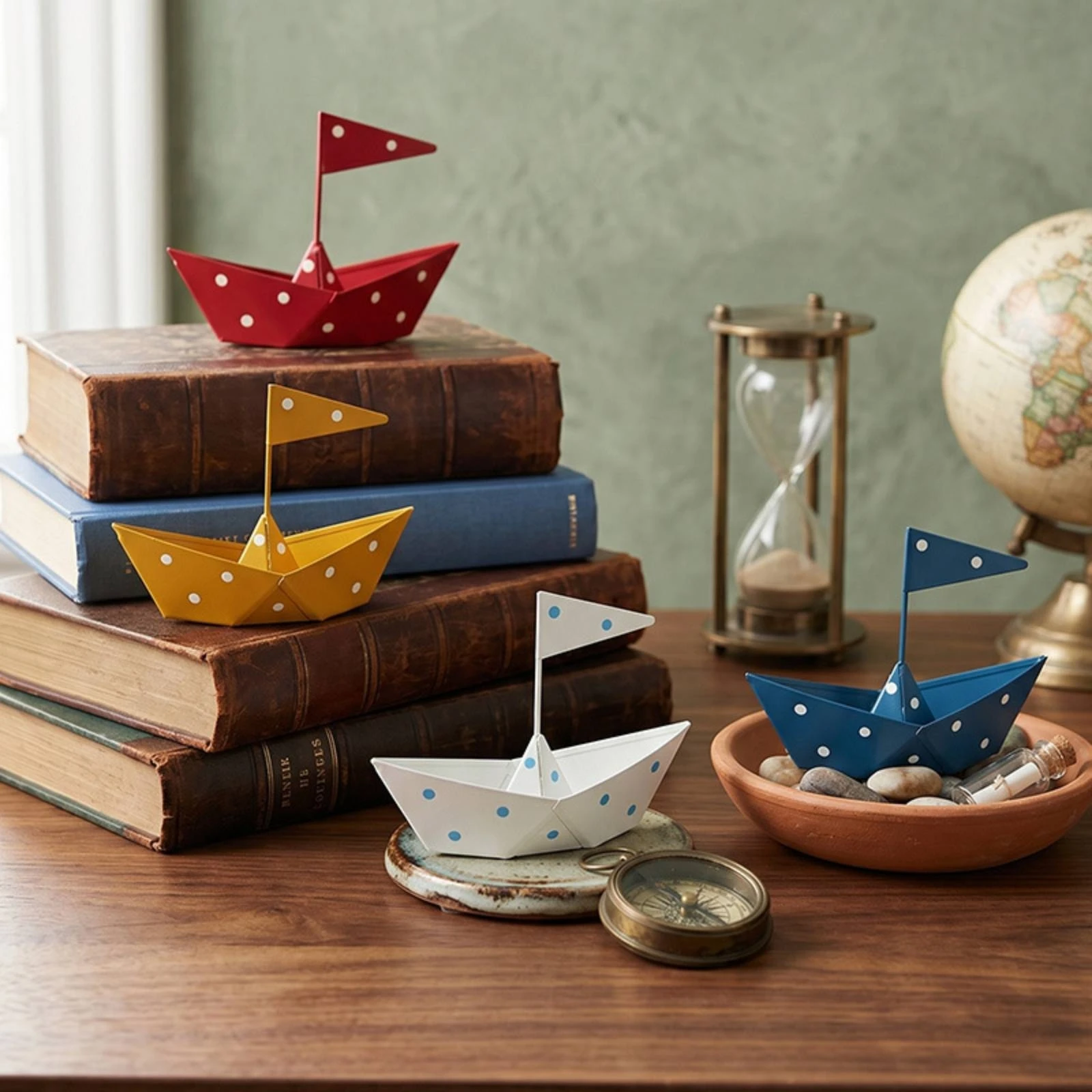 

Wrought Iron Sailboat Ornament Tabletop Display Origami Sailboat Decor House Decoration Decorative for Entryway