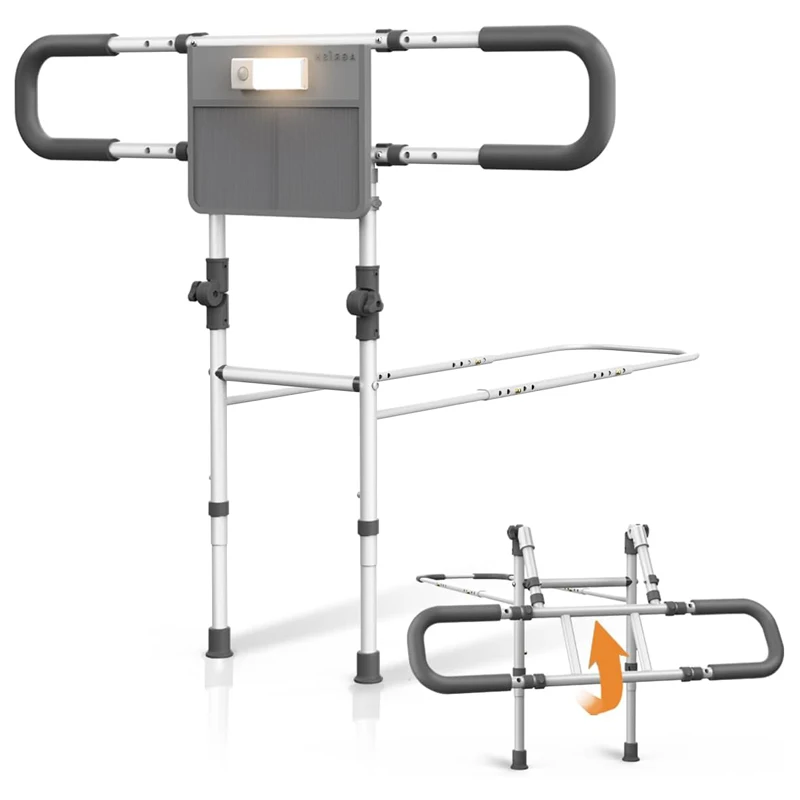 ضوء الحركة قابل للتعديل ارتفاع العرض دعم Led طوي الحرس درابزين السرير لكبار السن الكبار كبار السن سلامة المرضى الجراحية #6