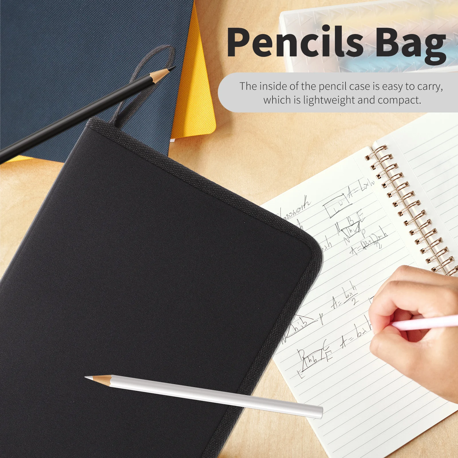 

Pencil Pouch Black Canvas Case College Bag for Girls Marker Storage Multifunction Graffiti Stationery School Student