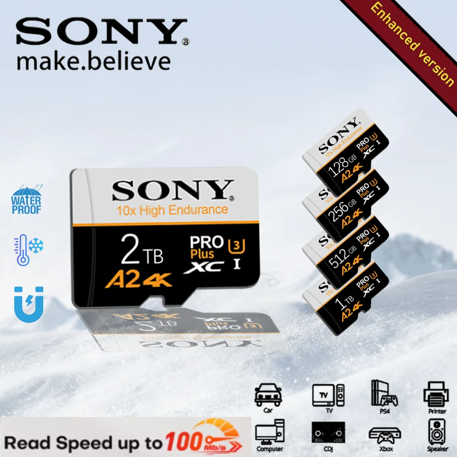 

Высокоскоростная карта SONY Micro SD 2 ТБ 1 ТБ 512 ГБ 128 ГБ 64 ГБ Class10 U3 TF Флэш-карта памяти для камер, экшн-камер, видеорегистратор