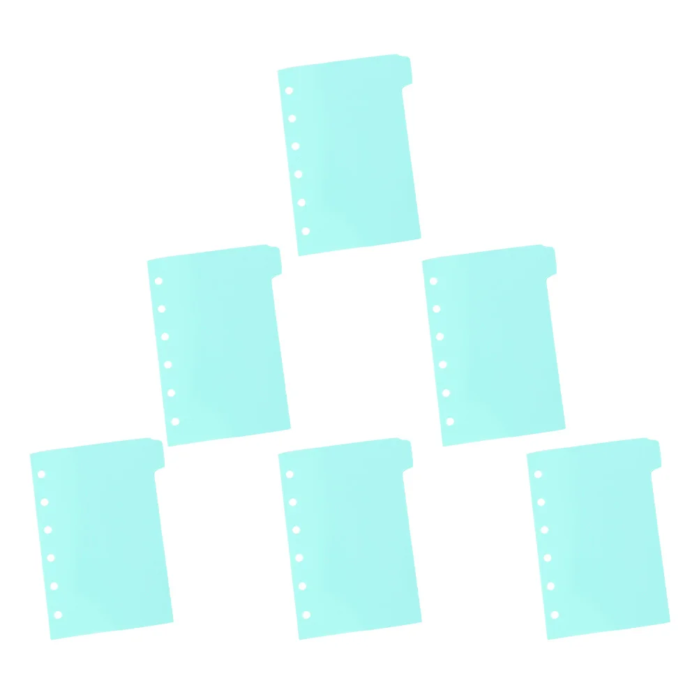 Divisores de página de caderno a7, divisor de pasta de plástico, separadores de abas inseríveis para escola, escritório, índice de planejador recarregável