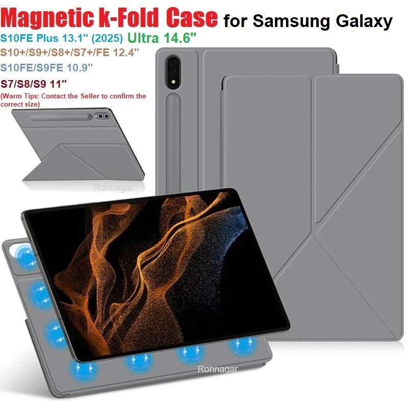 

Магнитный чехол для планшетов Samsung Galaxy Tab S10 FE Plus 13.1 2025 X620 X626b, S10, S9, S8, S7 Plus 12.4, 11, S10, S9, S8 Ultra 14.6