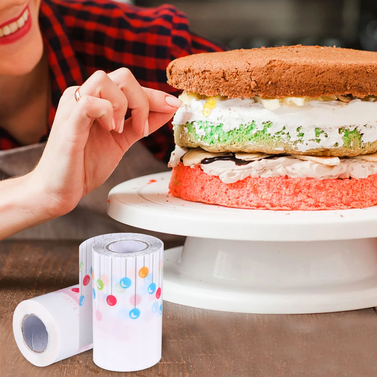 

Cupcake Collar Transparent Premium Plastic Baking Surrounding Tape Mousse Cake Decorating Tool Food Grade Safe