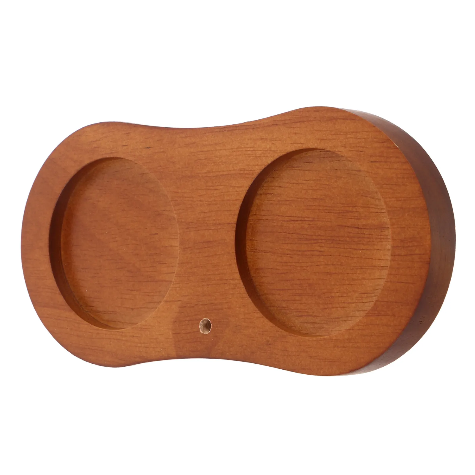 Wooden Pepper Mill Tray Double Slot Grinder Stand Stable Drip Proof Base Salt Pepper Holder for Countertop