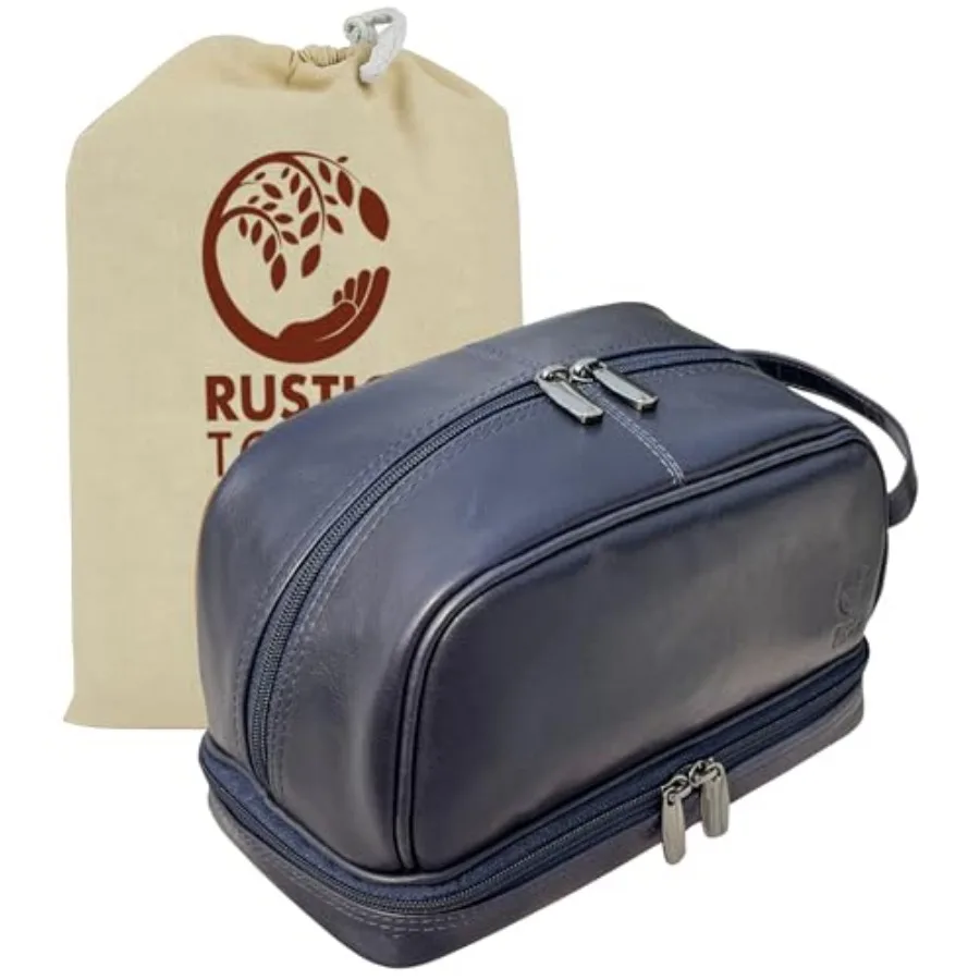 

RUSTIC TOWN Leater Toiletry ag - Waterproof Ditty Kit for Men and Women Travel Orgazer for Full-Size entials TSA Approved