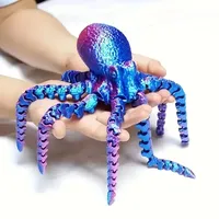 Hot 19CM 3D Printed Octopus Figurine with Flexible Joints For Home Office Desk Decor Ocean Animal Table Ornament Ideal Gift Toy