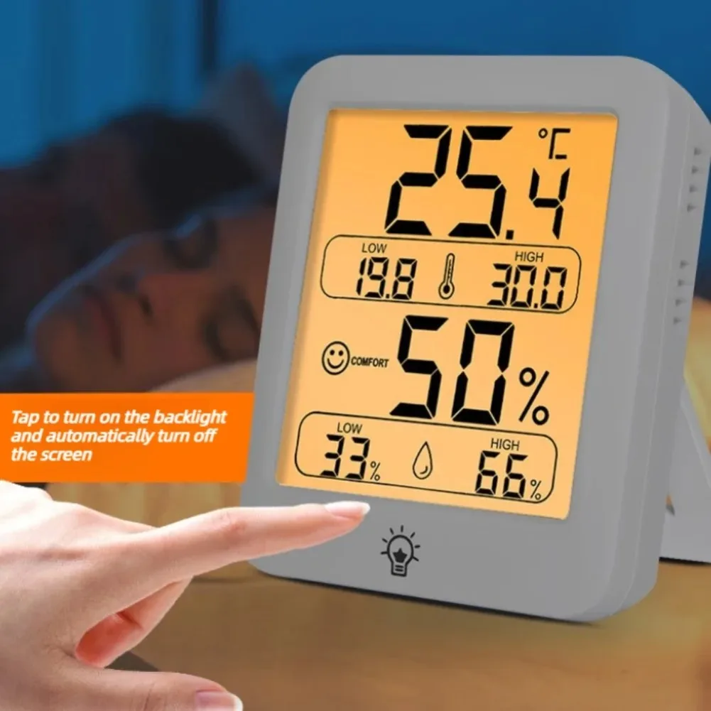 Thermomètre hygromètre numérique portable d'intérieur avec support et aimant pour la surveillance de la température et de l'humidité à la maison et au bureau