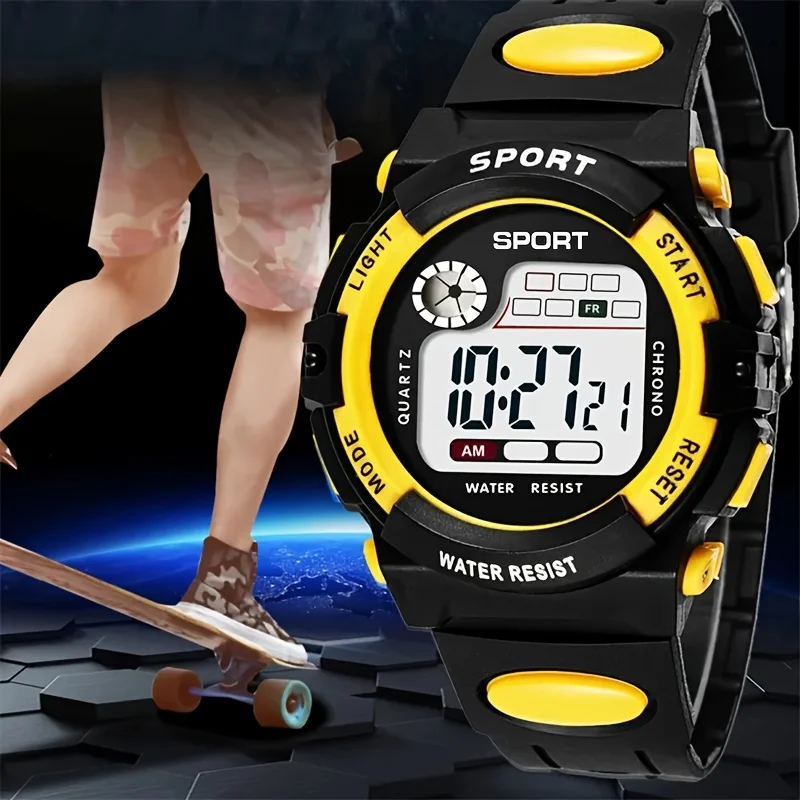 Unisex Electronic Watch, Single Eye Electronic Watch with Alarm Clock and Stopwatch Function, Luminous Casual Sports Watch image 6