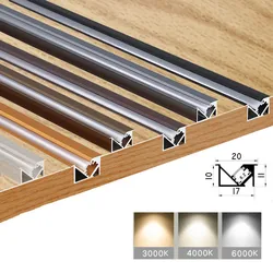 Aluminum Recessed Led Profile Invisible Hard Bar Light Strip Tube 12v Hidden Backlight Channel With Milky Cover for Cabinet