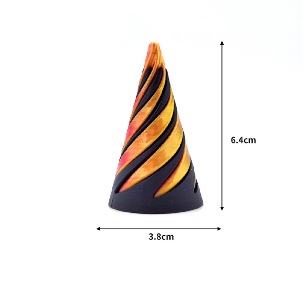 3D Printed Spiral Cone Toy Impossible Pyramid Passthrough Sculpture Pass Through Pyramid Fidget Toy Mini Vortex Thread Illusion