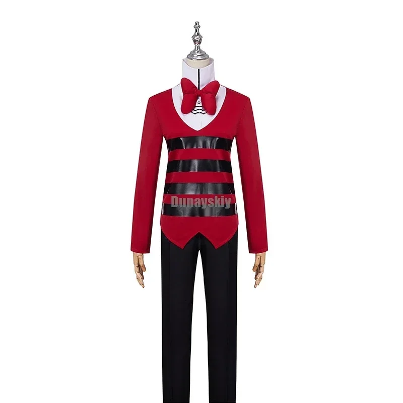 هازبين كوسبلاي فندق فوكس أزياء تنكرية زي موحد للرجال أزياء الهالوين كرنفال عيد الميلاد بدلة أزرق وأحمر كوسبلاي