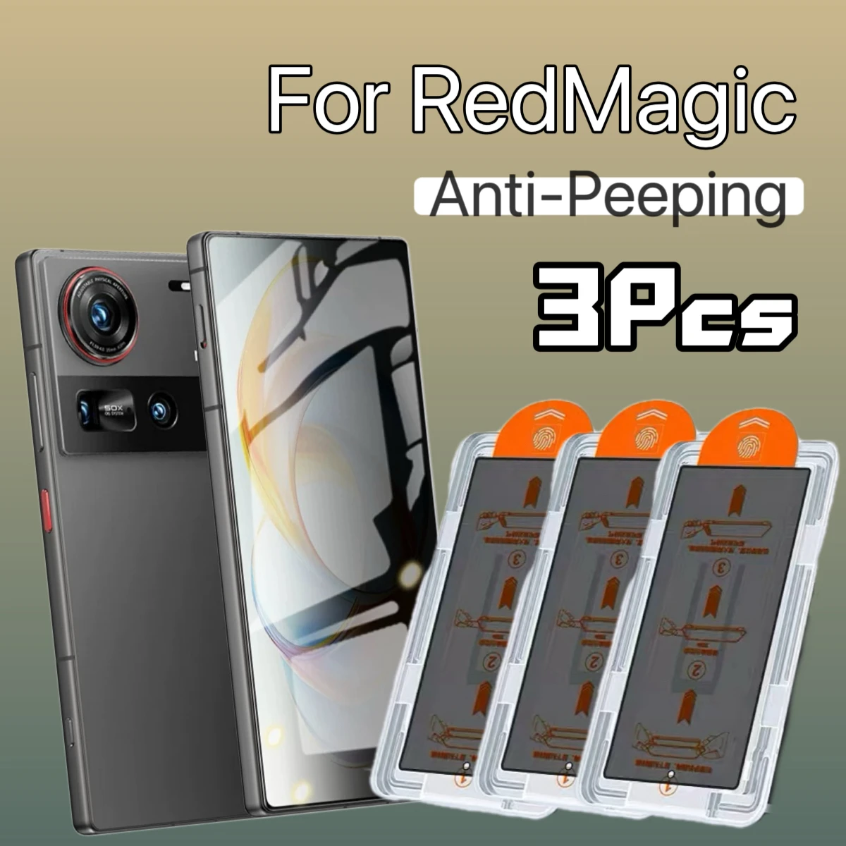 

3-pack privacy tempered glass screen protector for ZTE RedMagic 8/9/10/11, Nubia Z50 Ultra/Z60 Ultra/Z70 Ultra