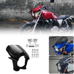 Universal 7inc Headlamp Street Car Head Guide Cover Motorcycle Front Headlight Fairing Cover Windshield Headgear For Honda CB400