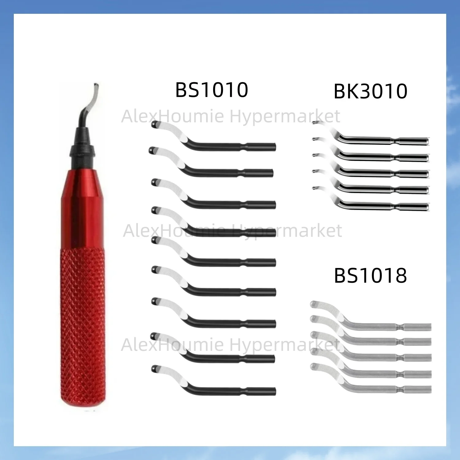 Ручка RB3000 с 20 шт. лезвиями из быстрорежущей стали BS1010 BS1018 BK3010 для удаления заусенцев из металла, ПВХ, сантехнических труб, 3D-печать, пластика, меди, смолы Ручка RB3000 с 20 шт. лезвиями из быстрорежущей стали BS1010 BS1018 BK3010 для удаления заусенцев из металла, ПВХ, сантехнических труб, 3D-печать, пластика, меди, смолы