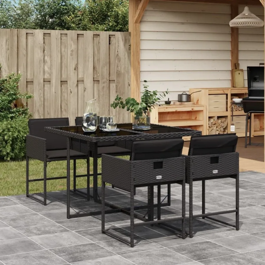 

Garden Dining Set Black