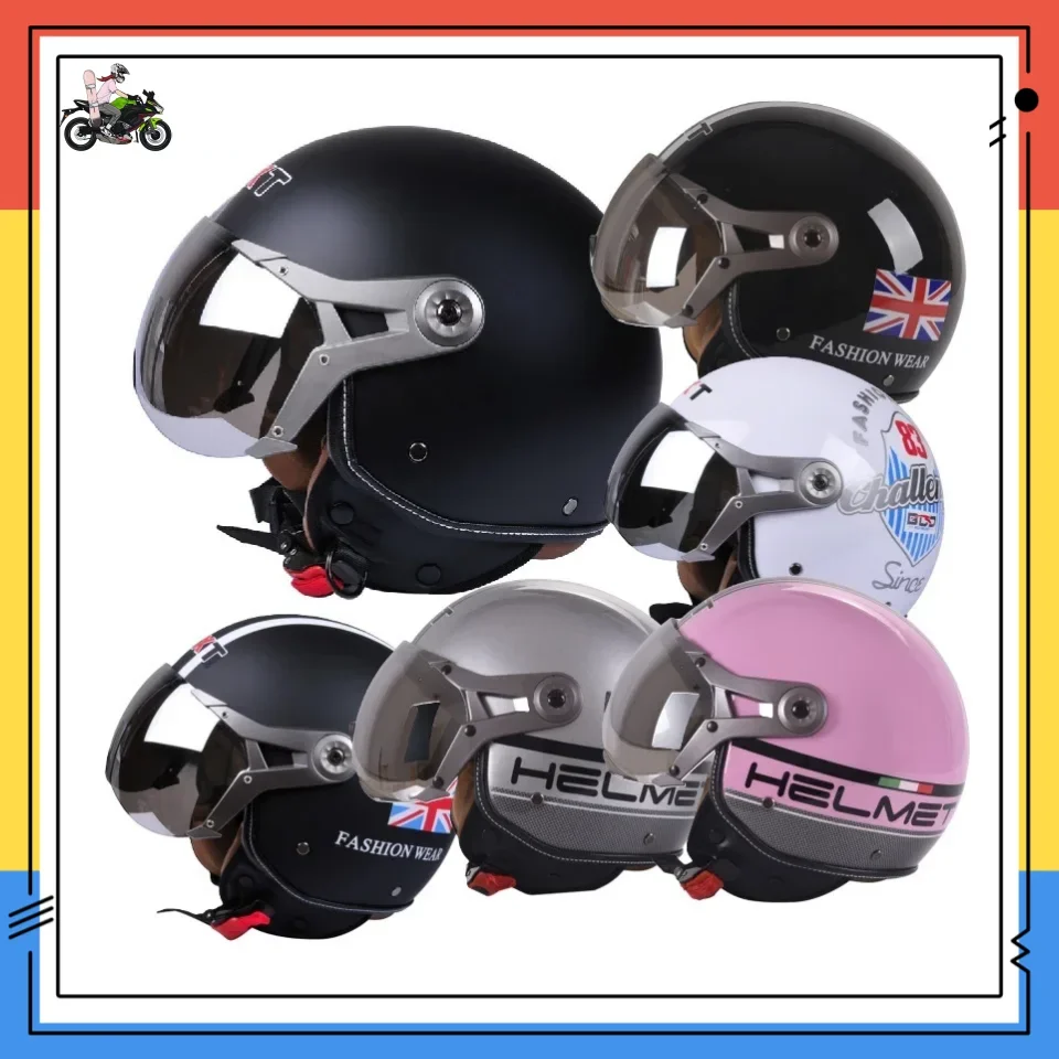 Hot Sales Motorcycle Helmets GXT 3/4 Open Face Retro Men And Women Four Seasons Vintage Chopper Moto Bike Cascos Scooter Helmets