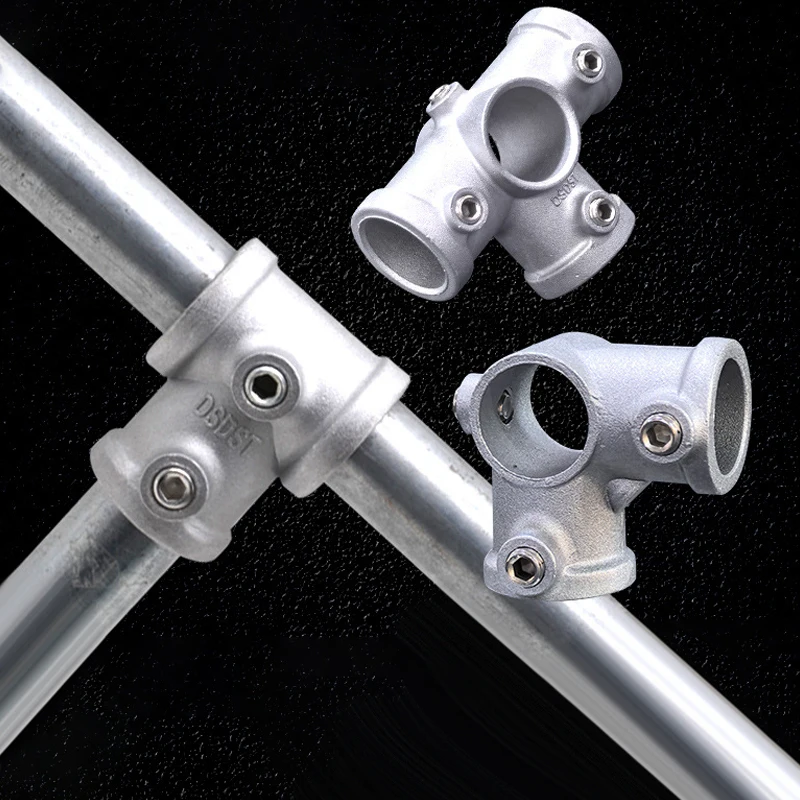Aluminum Alloy Connector Elbow Tee Base Flat Three-dimensional Fitting Connection Fastener 20/25mm Steel Tube Shelf Parts