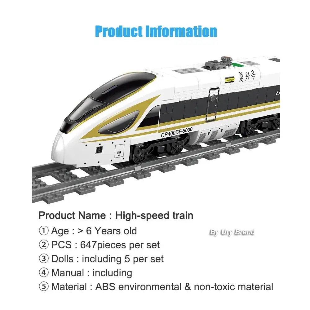 Technical Express Train Modern High Speed Carriage Electric Powered City Track Dolls Educational Building Blocks Toys for Kids