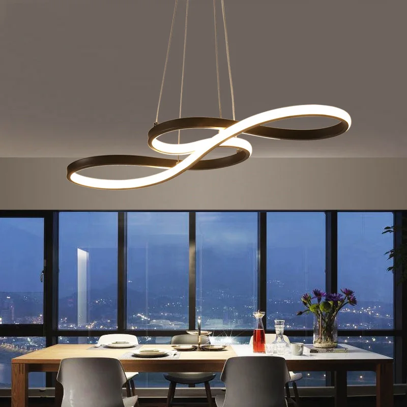 Modern Minimalist LED Dining Room Chandelier Music Symbol Nordic Living Room Dining Room Bar Study Lighting Decorative Lamp