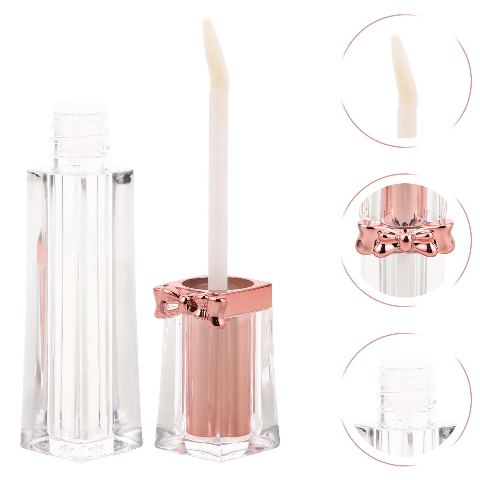 

8pcs 3.5Ml Butterfly Bow Lip Gloss Tubes Clear Refillable Plastic Empty Containers For Diy Makeup Travel Squeeze Tube Lip Glaze